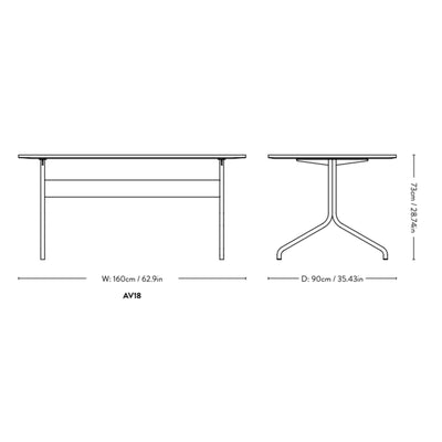 &Tradition AV18 Pavilion Dining Table (160wx90dx73cmh)