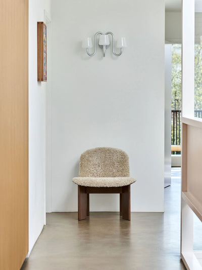 Hay Chisel lounge chair, walnut/sheepskin