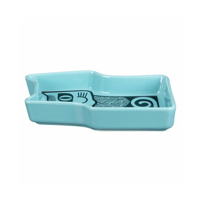 Magpie Hornsea Cat trinkey dish, teal