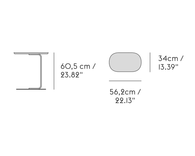 Muuto Relate side table h60, oak veneer/off white