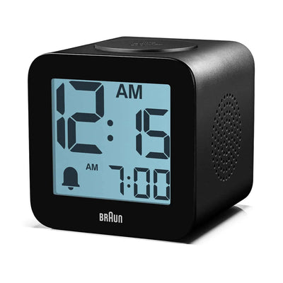 Braun BC25 time speaking digital alarm clock, black