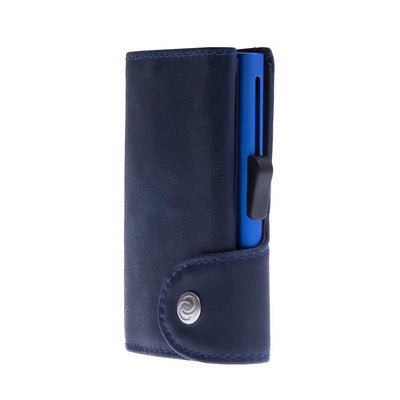 C-Secure RFID Blocking Card-Wallet, indigo Italian leather