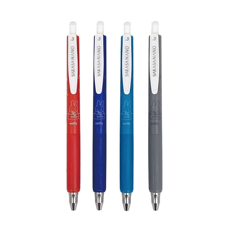 Miffy x ZEBRA Sarasa Nano 4 Color Ballpoint Pen Set of 4, Note