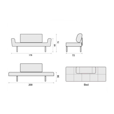 Innovation Living Zeal Daybed, 595 Corduroy Burnt Orange