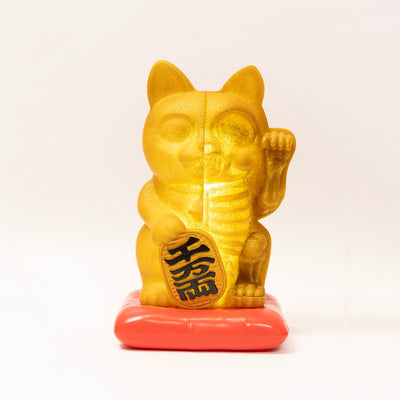 refurbished | 4D Master Fortune Cat touch lamp(25cm), gold glitter