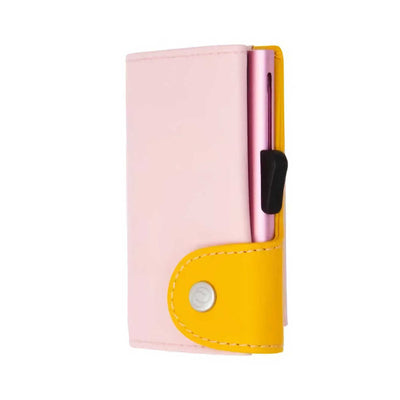 C-Secure Leather RFID wallet with coin case, blush