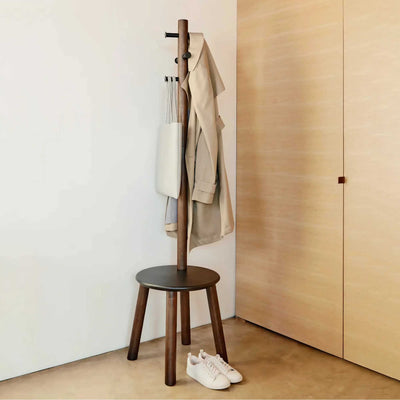 Umbra Pillar stool & coatrack, walnut