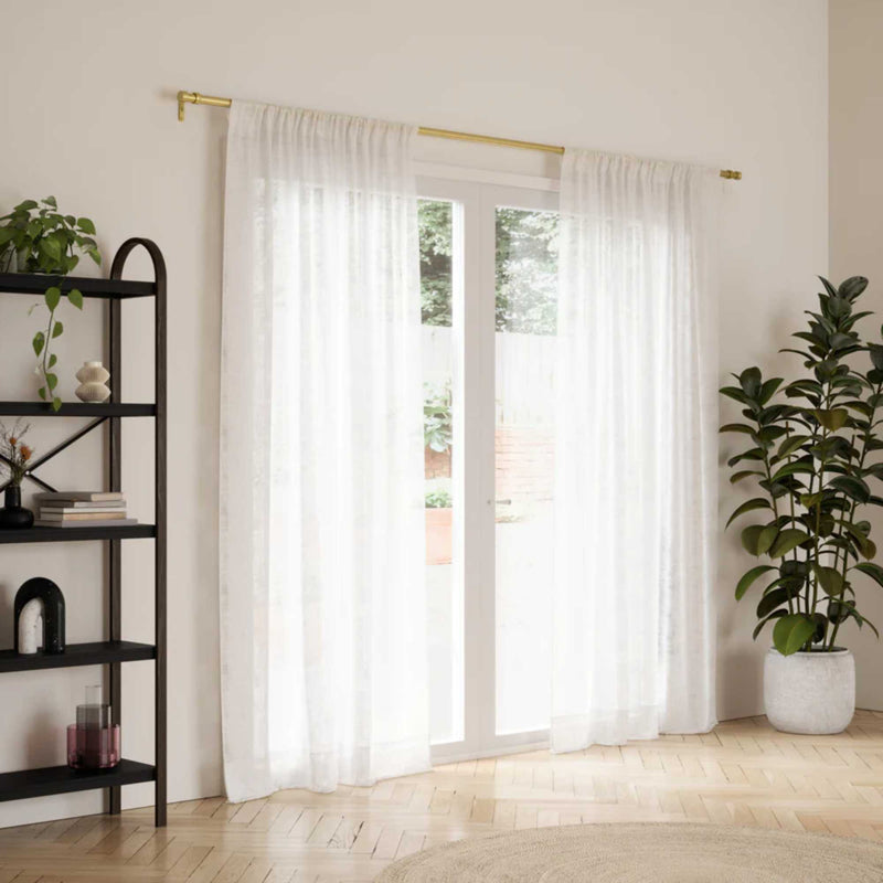 Umbra Cappa Expandable Single Curtain Rod (168-306cm) , Brass