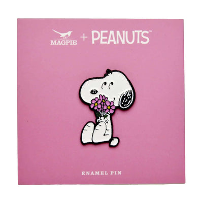 Peanuts x Magpie Snoopy enamel pin, flowers