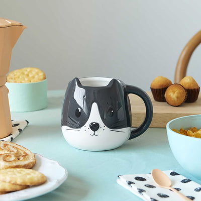 Balvi ceramic mug, black kitty