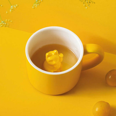Donkey Lucky Cat mug, deep yellow