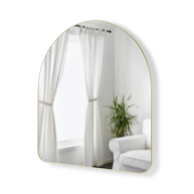 Umbra Hubba arched wall mirror, brass