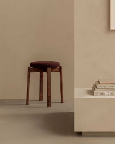 Audo Copenhagen Passage Stool Natural Oak Base Upholstered Seat