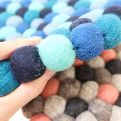 Marushin Pokopoko Round pot trivet, blue