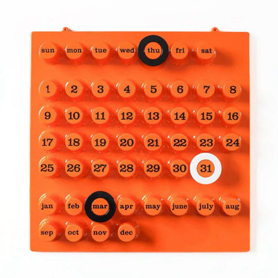 Ring-A-Date perpetual calendar, orange