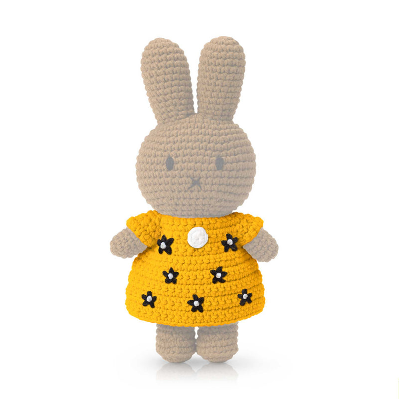 Just Dutch handmade crocheted outfit, Bee Dress with Flower