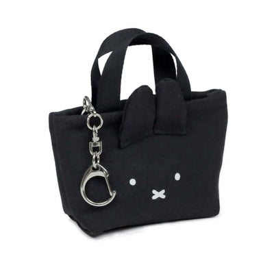 Miffy Chidori & Monotone Mini Tote key charm, black