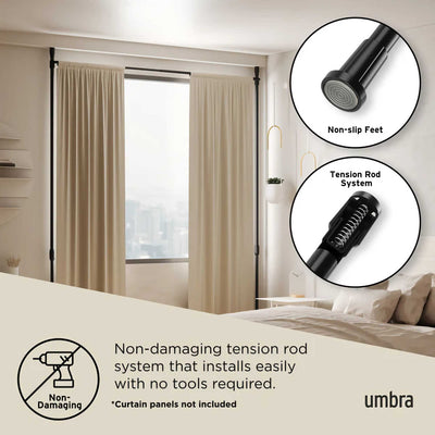 Umbra Anywhere Curtain Rod & Room Divider (36-66"), black