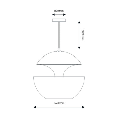 DCW Here Comes The Sun pendant lamp Ø45, Black/Copper