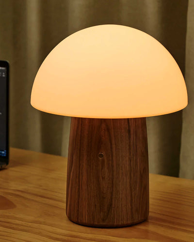 Gingko Alice portable table lamp, walnut