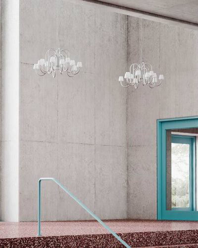 Hay Apollo chandelier 1065 (twelve arms), white opal glass