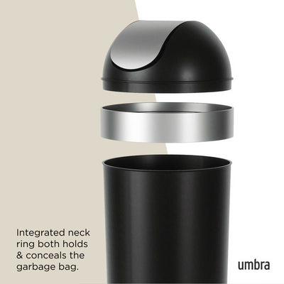 Umbra Venti trash can 62l, black/nickel