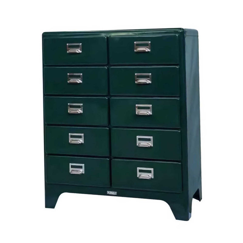 Dulton 2 Columns by 5 Drawers cabinet, dark green