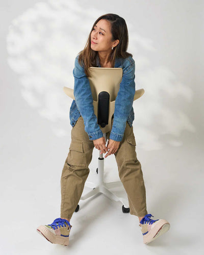 Hag Capisco Puls 8020 fabric, cura sand/white