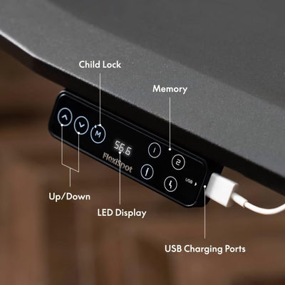 Flexispot E7 Pro electric height adjustable desk 140x70, mahogany/white