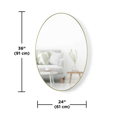 Umbra Hubba oval wall mirror, brass