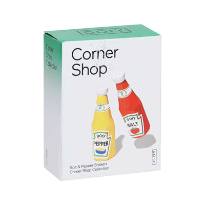 DOIY Corner Shop Ceramic Salt and Pepper Shakers