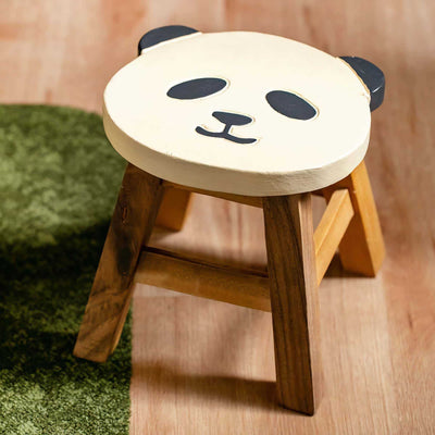Acacia Wood Mini Stool, Panda