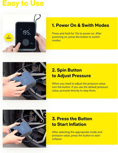 HOTO Tire Inflator Portable