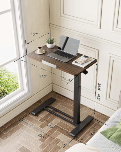 FlexiSpot H7 Pro height adjustable side table, rustic brown