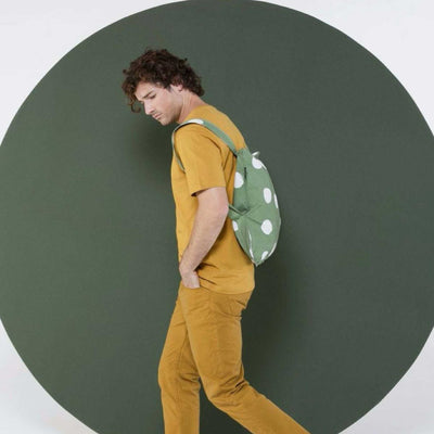 Notabag Original backpack tote, olive dots