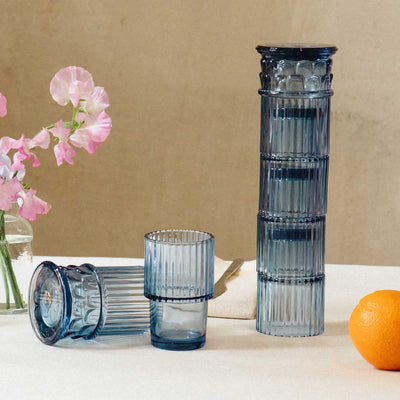 DOIY Athena stackable glass, blue