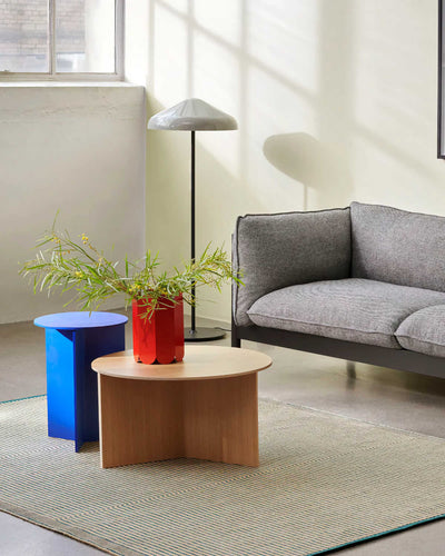 HAY Slit side table wood high, vivid blue