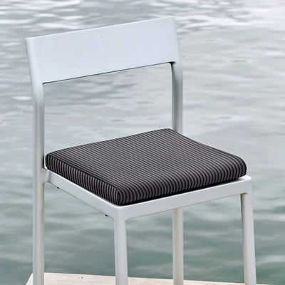HAY Type Outdoor Dining Chair Cushion, grey black stipe