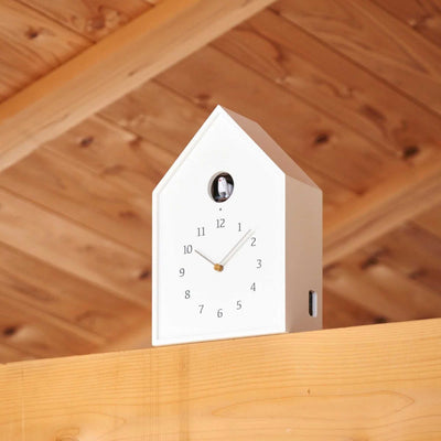Lemnos Birdhouse cuckoo clock, white