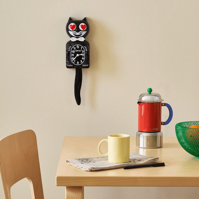 Kit-Cat Klock wall clock, lady heart eyes!
