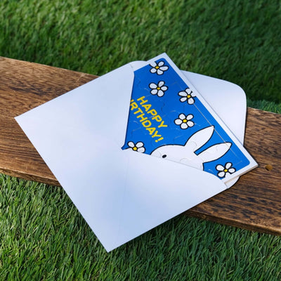 Dick Bruna's Miffy jigsaw puzzle card, blue