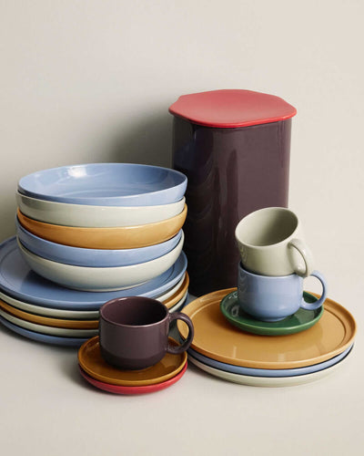 Hubsch Amare Canister with Lid Large, Burgundy/Red