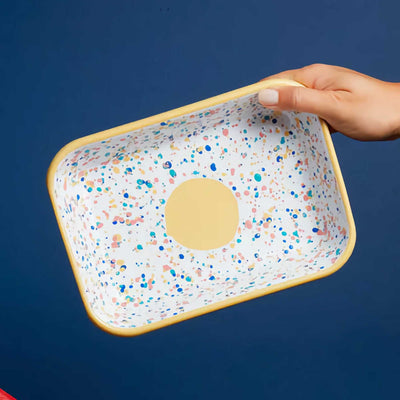 Kapka Enamel Wonder Wheel Small Meze Plate, Yellow