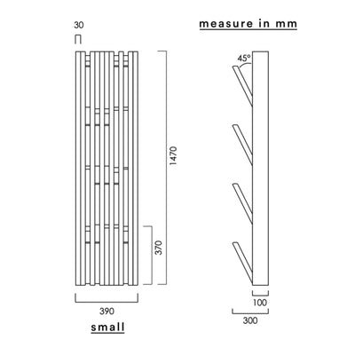 Peruse Piano Coat Rack Small, Lacquered White Beech