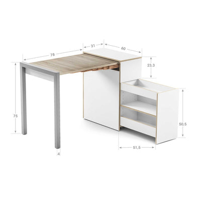 Alwin's Secretary The Idealist extendable table, white
