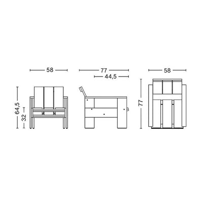 HAY Crate Lounge Chairs & Low Table Set