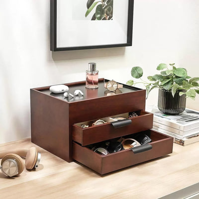 Umbra Stowaway storage box, black/walnut
