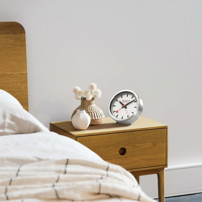 Mondaine alarm clock ø12, silver