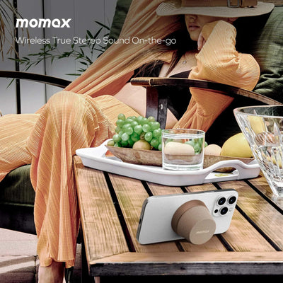 Momax 1-Vibe Go magnetic wireless speaker, titanium