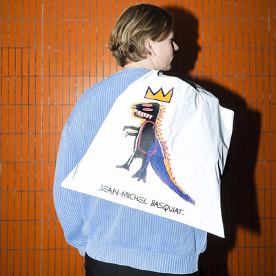 Loqi JEAN-MICHEL BASQUIAT Pez Dispenser reflective tote